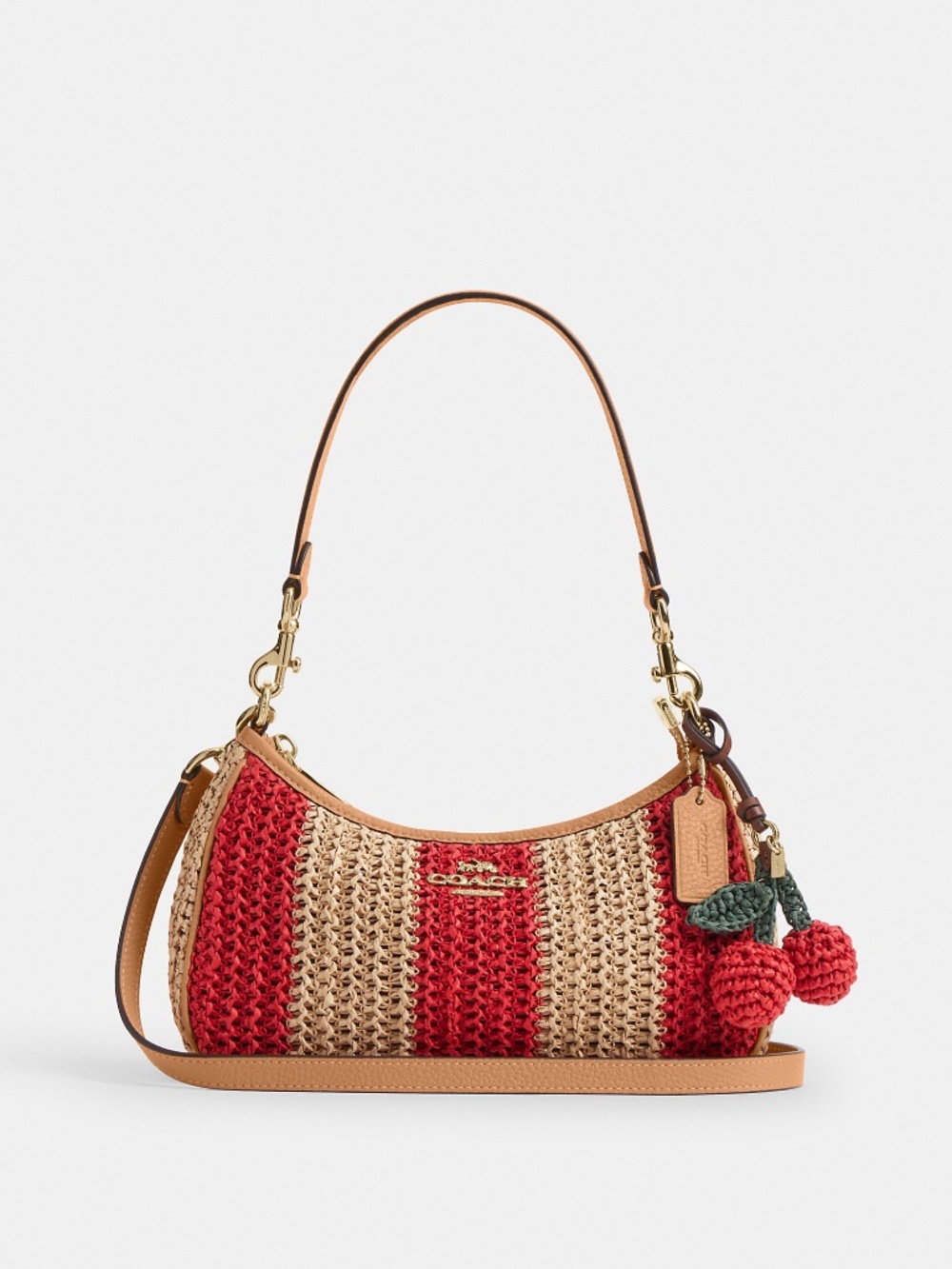 Coach Outlet Teri Shoulder Bag With Stripes And Charm